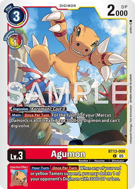 Agumon [BT13-008] - BT13-008 (Reimpresión) [Advanced Booster Digimon Generation]
