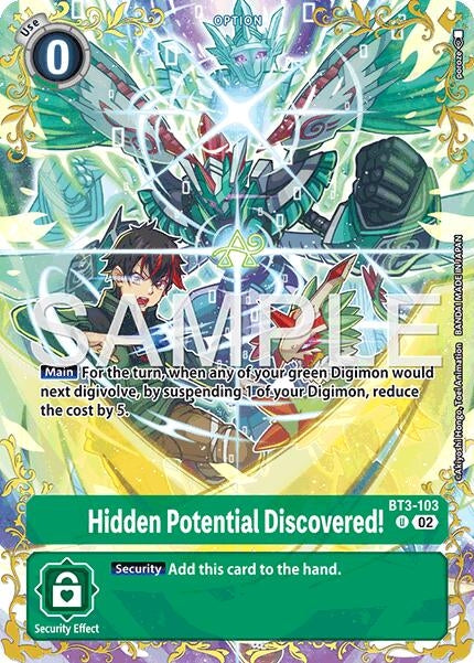 Image for Hidden Potential Discovered! - BT3-103 (Alternate Art) (BT3-103 U) (BT-25) - Digimon Card Game