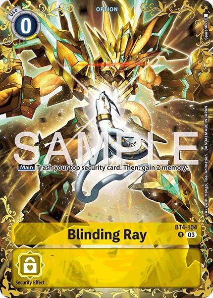 Image for Blinding Ray - BT4-104 (Alternate Art) (BT4-104 R) (BT-25) - Digimon Card Game
