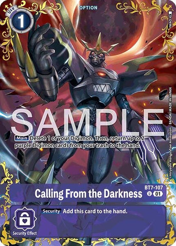 Image for Calling From the Darkness - BT7-107 (Alternate Art) (BT7-107 U) (BT-25) - Digimon Card Game