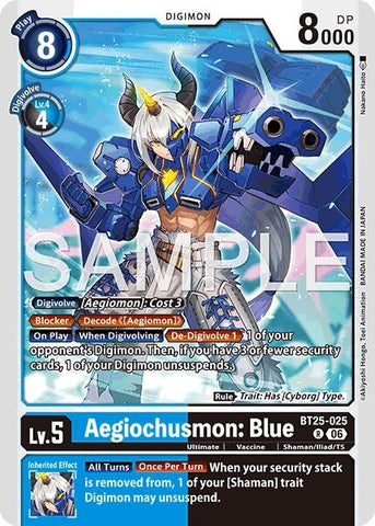 Image for Aegiochusmon: Blue (BT25-025 R) (BT-25) - Digimon Card Game