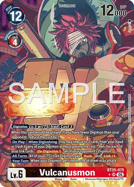 Image for Vulcanusmon (Alternate Art) (BT25-075 SR) (BT-25) - Digimon Card Game