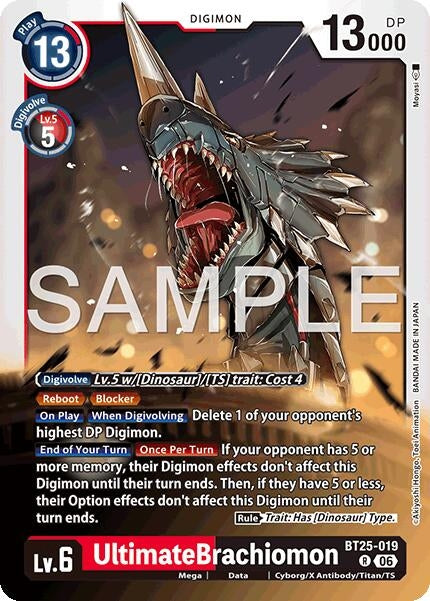 Image for UltimateBrachiomon (BT25-019 R) (BT-25) - Digimon Card Game