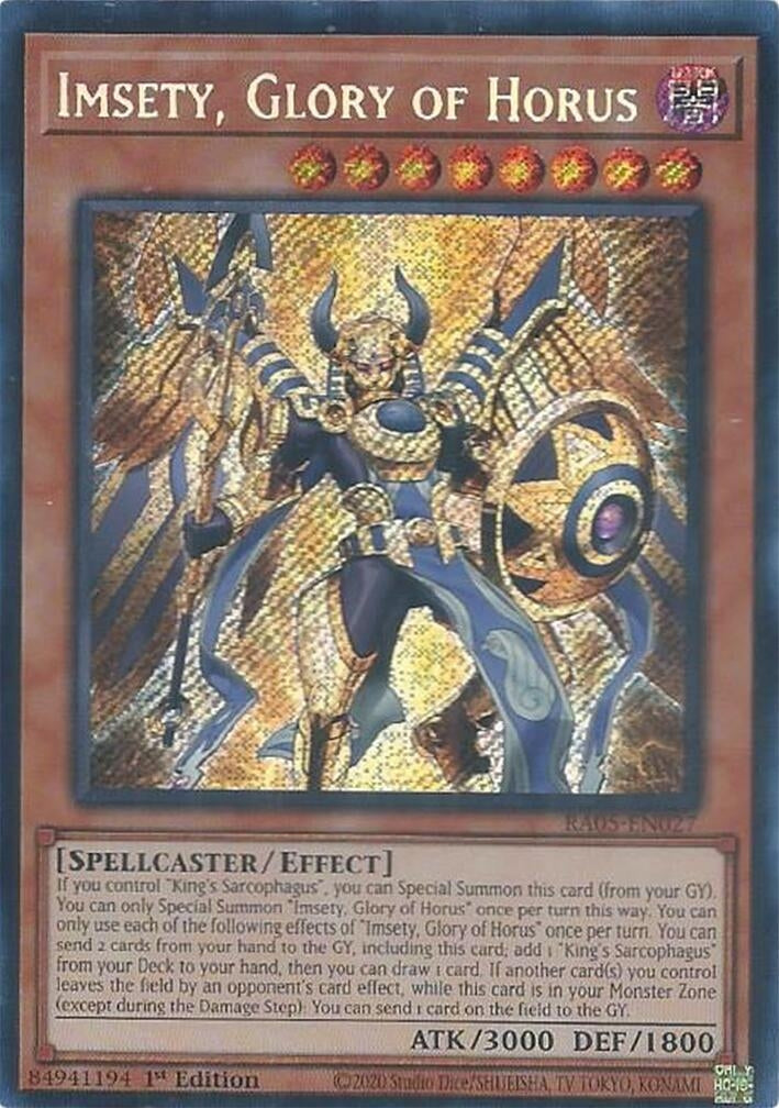 Image for Imsety, Glory of Horus (Secret Rare) (RA05-EN027) (RA05) - YuGiOh