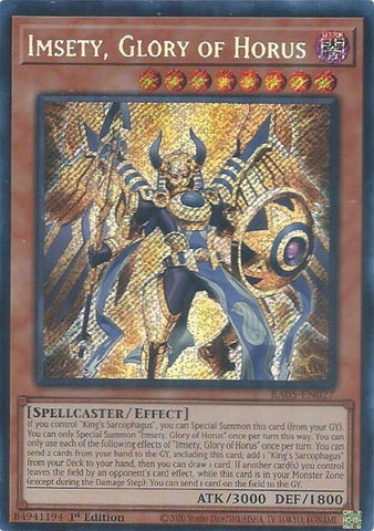Image for Imsety, Glory of Horus (Secret Rare) (RA05-EN027) (RA05) - YuGiOh