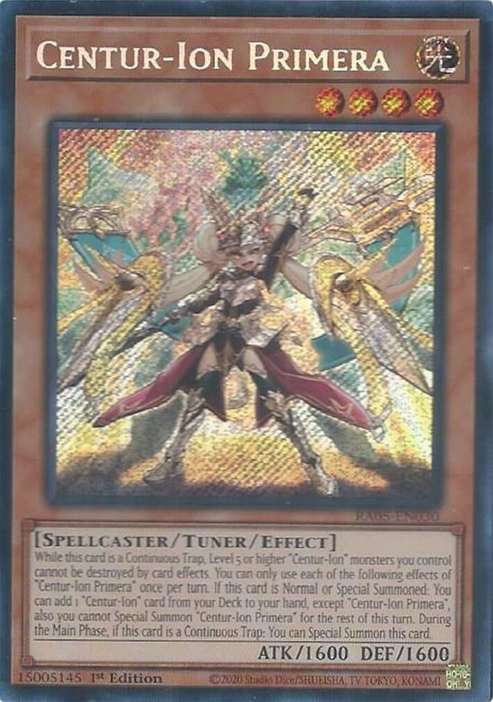 Image for Centur-Ion Primera (Secret Rare) (RA05-EN030) (RA05) - YuGiOh