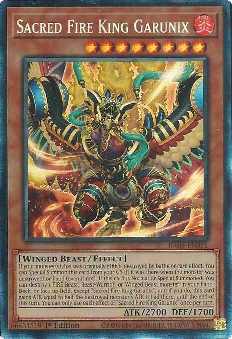 Image for Sacred Fire King Garunix (Collector's Rare) (RA05-EN031) (RA05) - YuGiOh