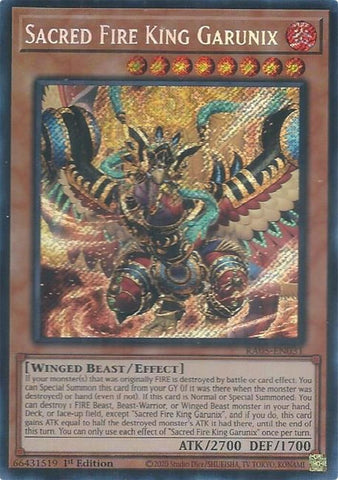 Image for Sacred Fire King Garunix (Secret Rare) (RA05-EN031) (RA05) - YuGiOh