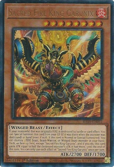 Image for Sacred Fire King Garunix (Ultimate Rare) (RA05-EN031) (RA05) - YuGiOh