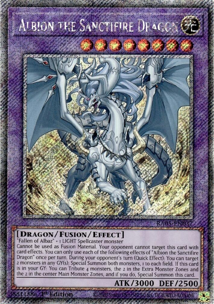 Image for Albion the Sanctifire Dragon (Platinum Secret Rare) (RA05-EN037) (RA05) - YuGiOh