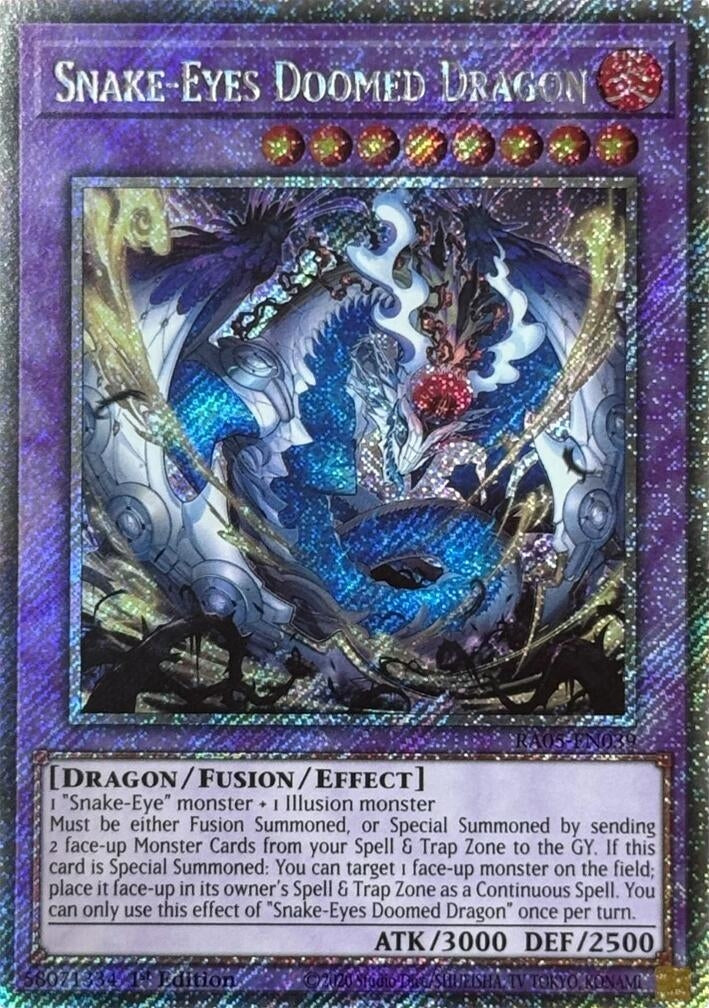 Image for Snake-Eyes Doomed Dragon (Platinum Secret Rare) (RA05-EN039) (RA05) - YuGiOh