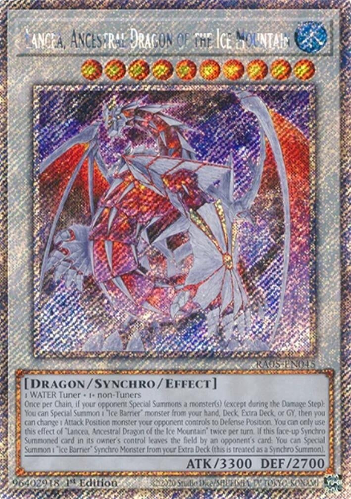 Image for Lancea, Ancestral Dragon of the Ice Mountain (Platinum Secret Rare) (RA05-EN045) (RA05) - YuGiOh