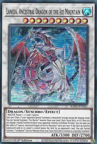 Image for Lancea, Ancestral Dragon of the Ice Mountain (RA05-EN045) (RA05) - YuGiOh