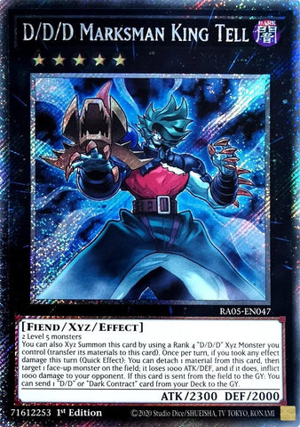 Image for D/D/D Marksman King Tell (Platinum Secret Rare) (RA05-EN047) (RA05) - YuGiOh