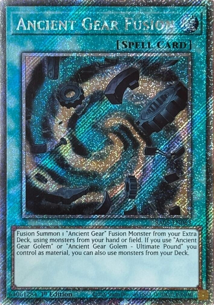 Image for Ancient Gear Fusion (Platinum Secret Rare) (RA05-EN063) (RA05) - YuGiOh