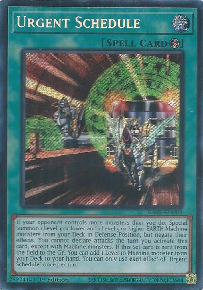 Image for Urgent Schedule (Secret Rare) (RA05-EN064) (RA05) - YuGiOh