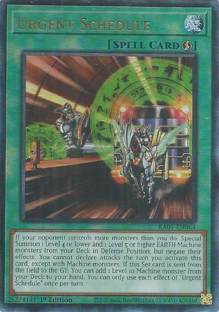 Image for Urgent Schedule (Ultimate Rare) (RA05-EN064) (RA05) - YuGiOh