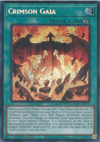 Image for Crimson Gaia (Secret Rare) (RA05-EN070) (RA05) - YuGiOh