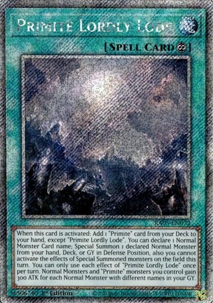 Image for Primite Lordly Lode (Platinum Secret Rare) (RA05-EN072) (RA05) - YuGiOh