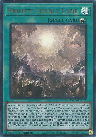 Image for Primite Lordly Lode (Ultra Rare) (RA05-EN072) (RA05) - YuGiOh