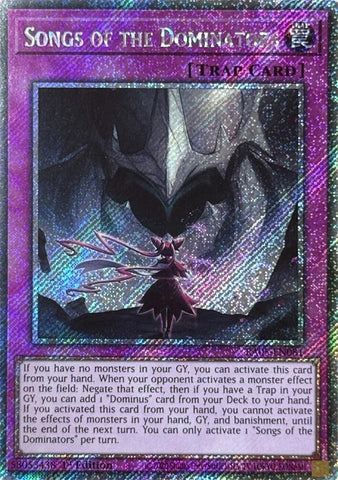 Image for Songs of the Dominators (Platinum Secret Rare) (RA05-EN081) (RA05) - YuGiOh