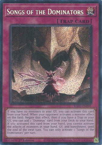 Image for Songs of the Dominators (Secret Rare) (RA05-EN081) (RA05) - YuGiOh