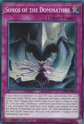 Image for Songs of the Dominators (RA05-EN081) (RA05) - YuGiOh