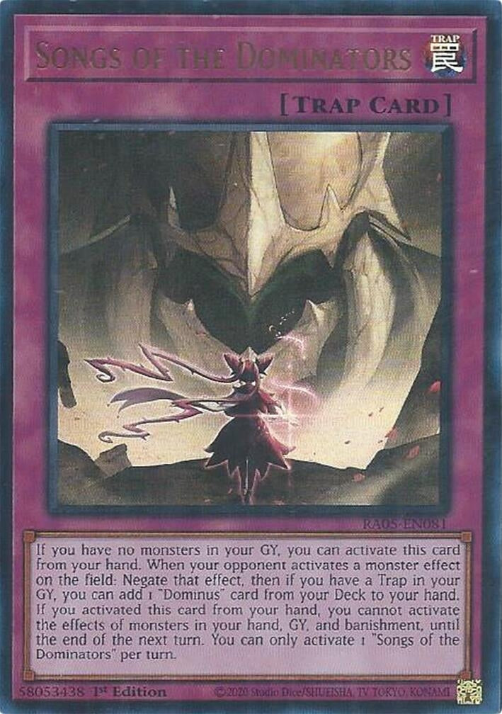 Image for Songs of the Dominators (Ultra Rare) (RA05-EN081) (RA05) - YuGiOh