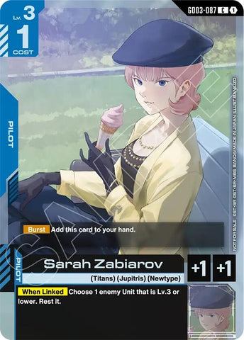 Image for Sarah Zabiarov (Store Tournament Participant Pack 04) (GD03-087) (GCG-PR) - Gundam Card Game