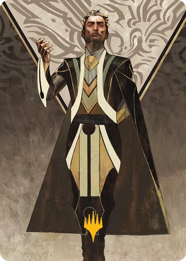 Ral Zarek, professeur invité, carte artistique (symbole de Planeswalker estampillé or) [Série artistique Secrets of Strixhaven]