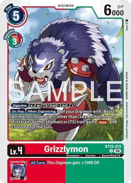 Image for Grizzlymon - BT25-012 (BT25-012 C) (BT-25) - Digimon Card Game