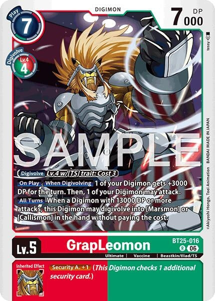 Image for GrapLeomon (BT25-016 R) (BT-25) - Digimon Card Game