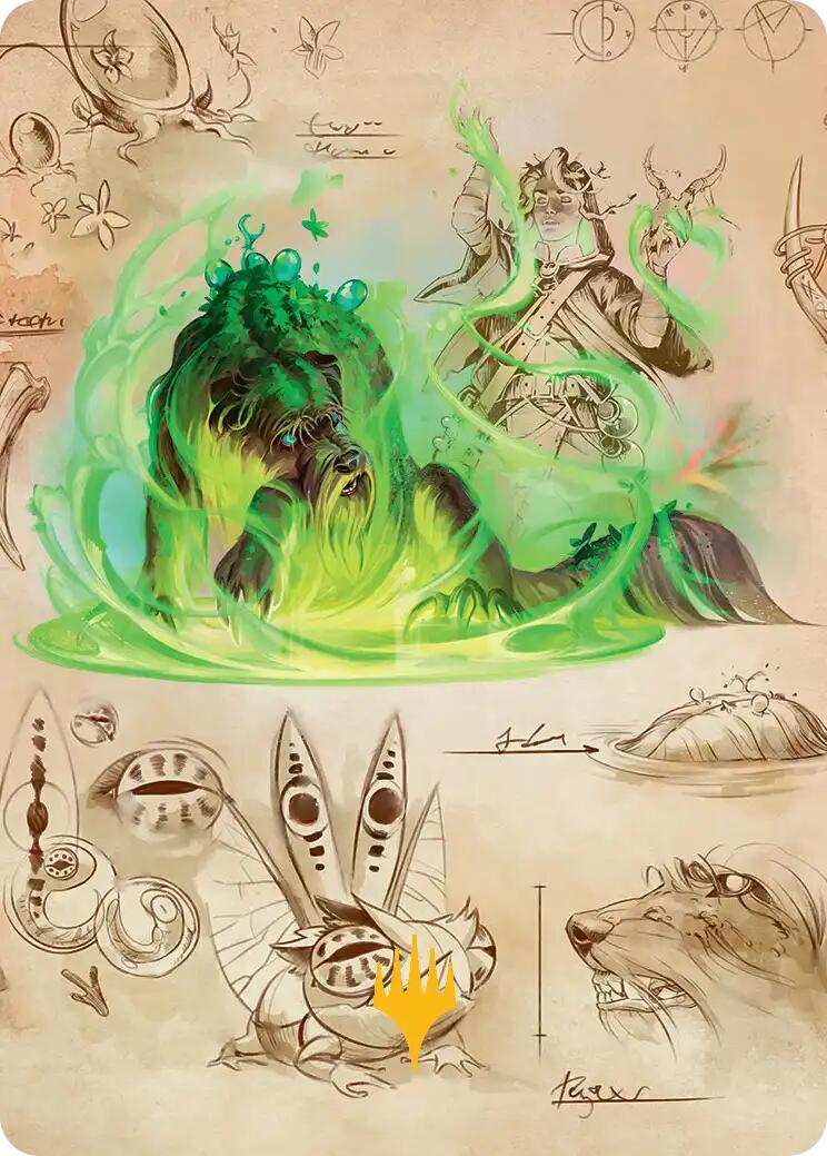 Pratique de germination, carte d'illustration (Symbole d'arpenteur doré) [Série d'illustrations : Les secrets de Strixhaven]