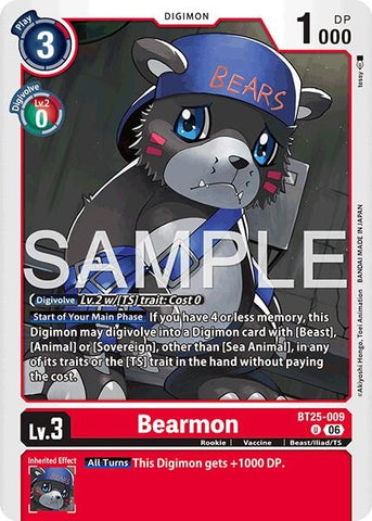 Image for Bearmon - BT25-009 (BT25-009 U) (BT-25) - Digimon Card Game