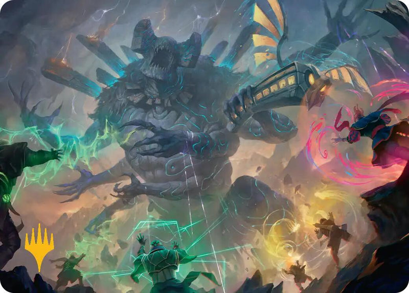 Carte d'art L'Heure du Jugement (Symbole Planeswalker estampillé or) [Série d'illustrations Les mystères de Strixhaven]