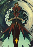 Carte d'art du professeur Dellian Fel (symbole de Planeswalker estampé à l'or) [Série d'art Secrets de Strixhaven]