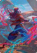 Rootha, Maîtresse de l'instant Art Card (signature estampée or) [Série artistique Mystères de Strixhaven]