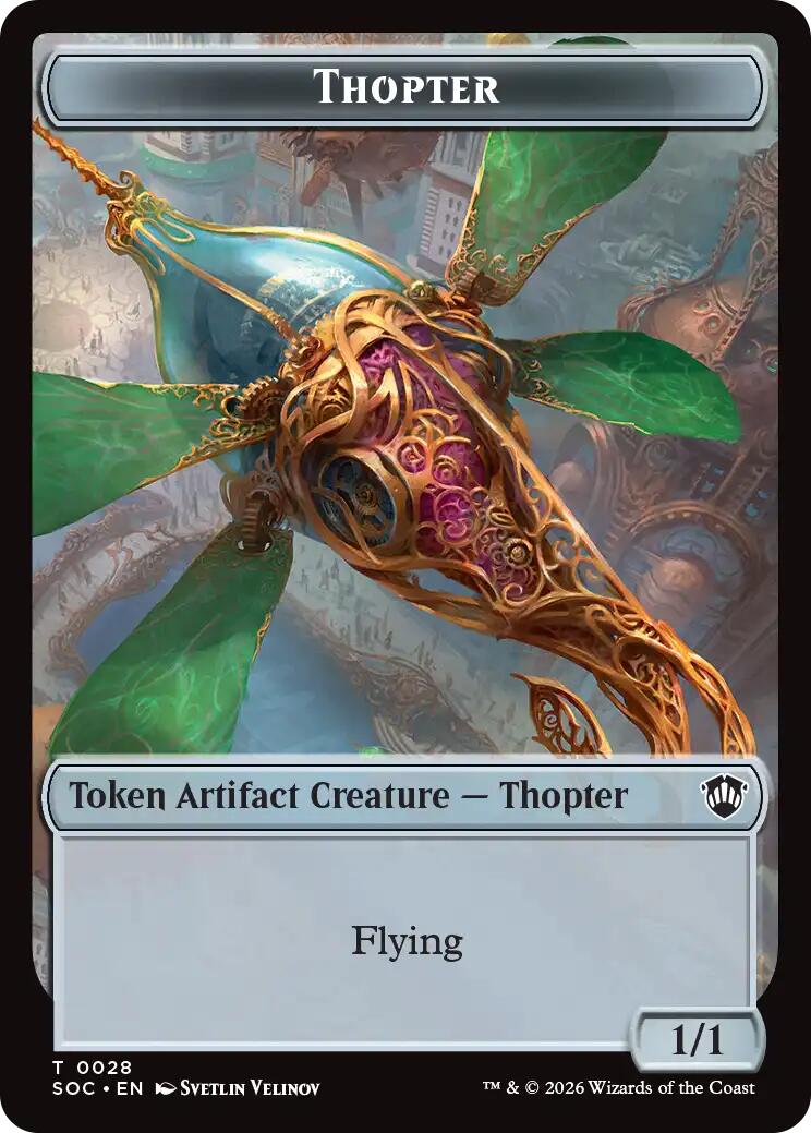 Thopter // Fractale (0004) Jeton double face [Jetons Commander Les secrets de Strixhaven]