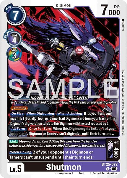 Image for Shutmon (BT25-072 R) (BT-25) - Digimon Card Game