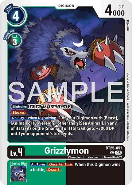 Image for Grizzlymon - BT25-051 (BT25-051 C) (BT-25) - Digimon Card Game
