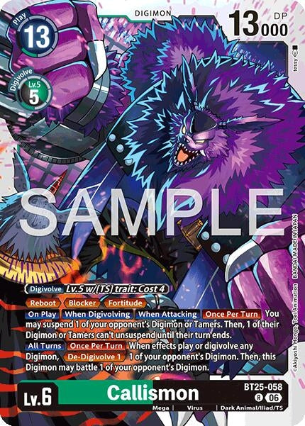 Image for Callismon (BT25-058 R) (BT-25) - Digimon Card Game