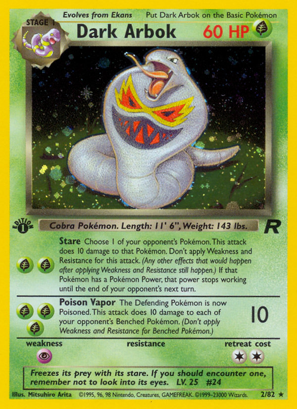 Arbok Obscur (2/82) [Team Rocket 1ère Édition]