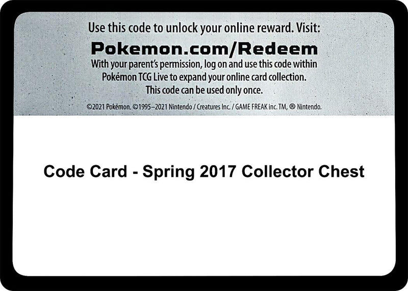 Image for Code Card - Spring 2017 Collector Chest (SM01) - Pokemon