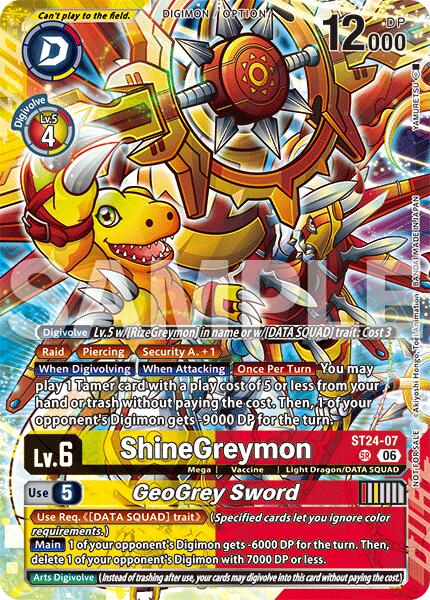 ShineGreymon // GeoGrey Sword [ST24-07] (Participante del evento de lanzamiento de Dual Revolution) [Evento de lanzamiento de Dual Revolution]