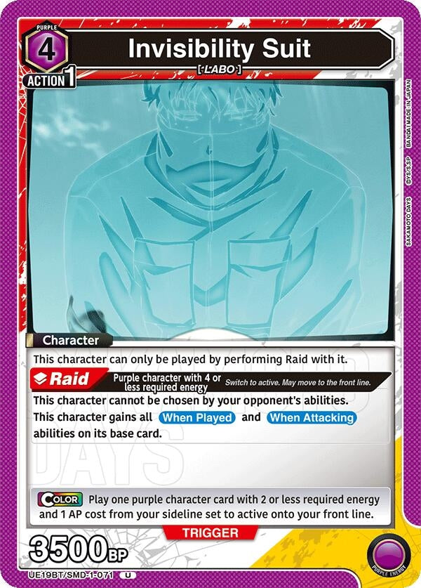 Image for Invisibility Suit (UE19BT/SMD-1-071) (UE19BT) - Union Arena