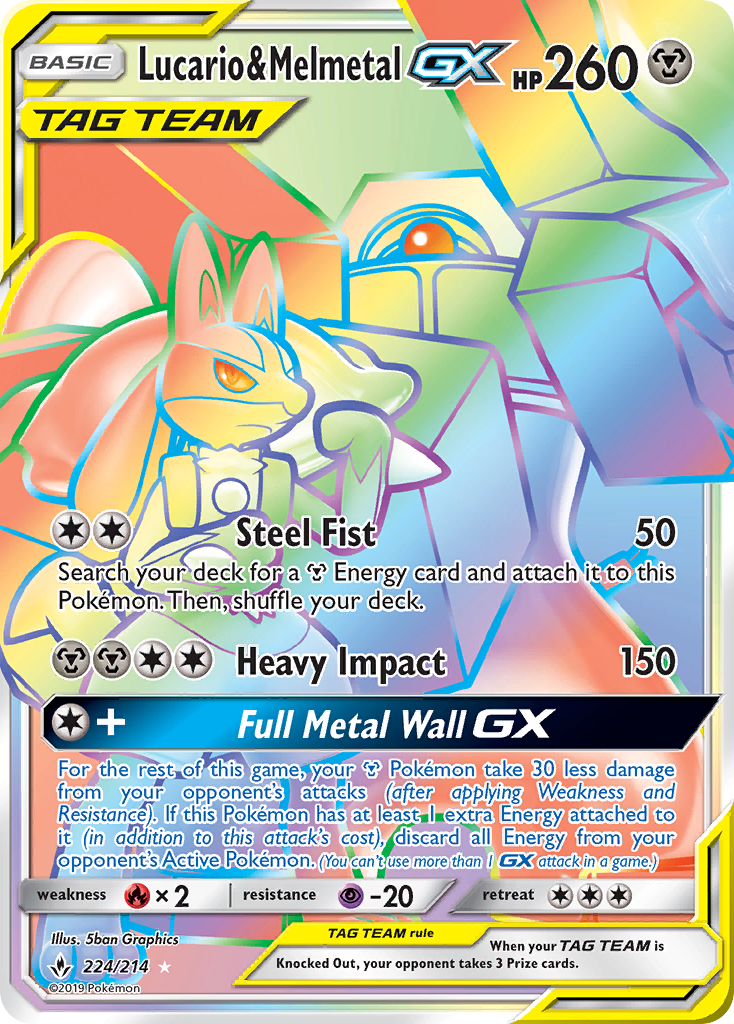 Lucario y Melmetal GX (224/214) [Sol y Luna: Lazos Indestructibles]