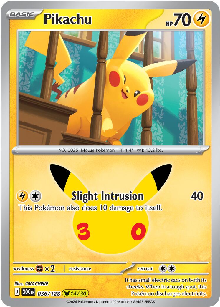 Pikachu (036/128) [Megaevolución: 30.ª celebración]
