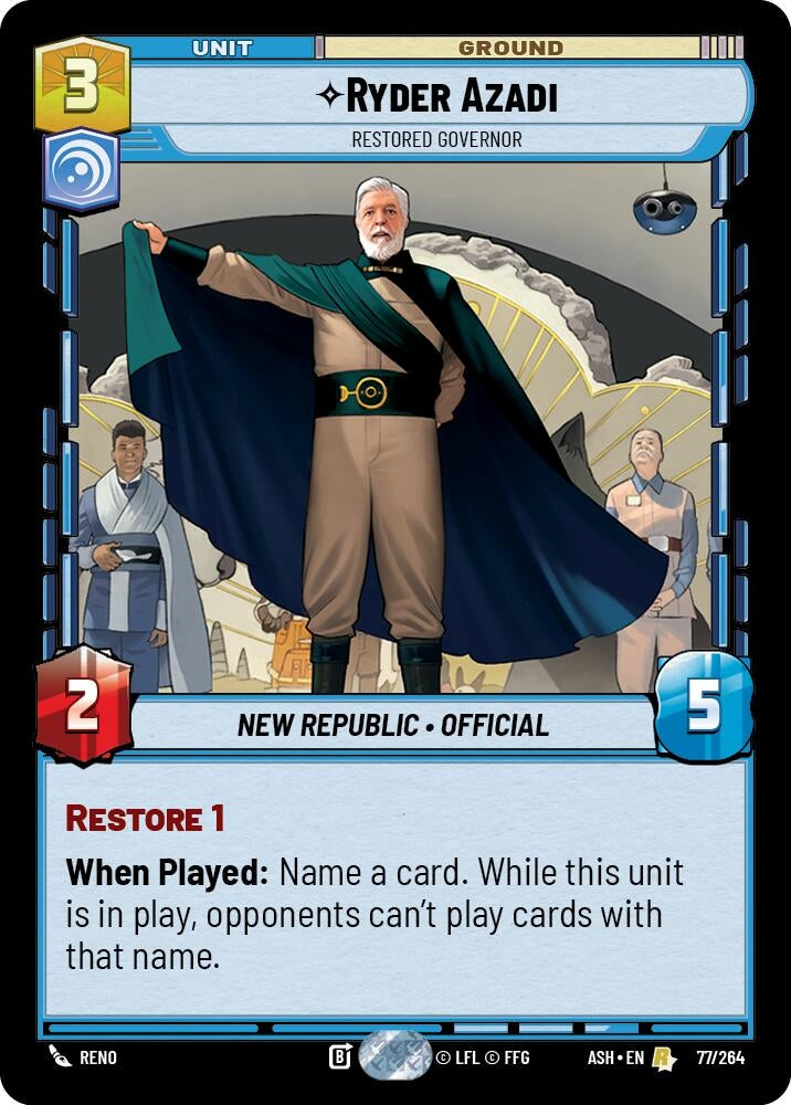Image for Ryder Azadi - Restored Governor (77/264) (ASH) - Star Wars: Unlimited