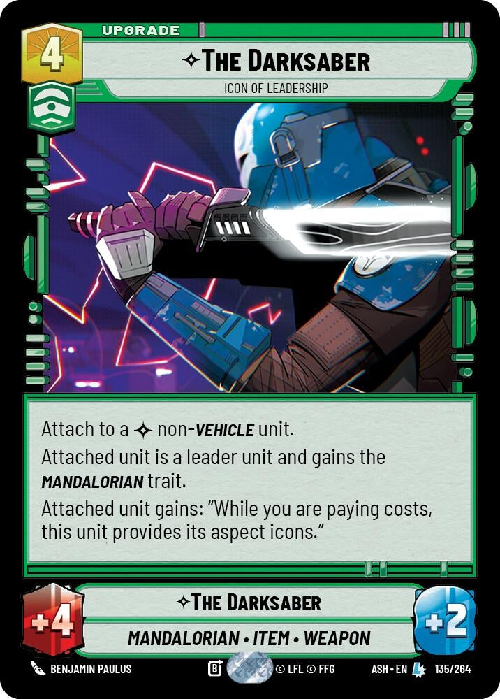 Image for The Darksaber - Icon of Leadership (135/264) (ASH) - Star Wars: Unlimited