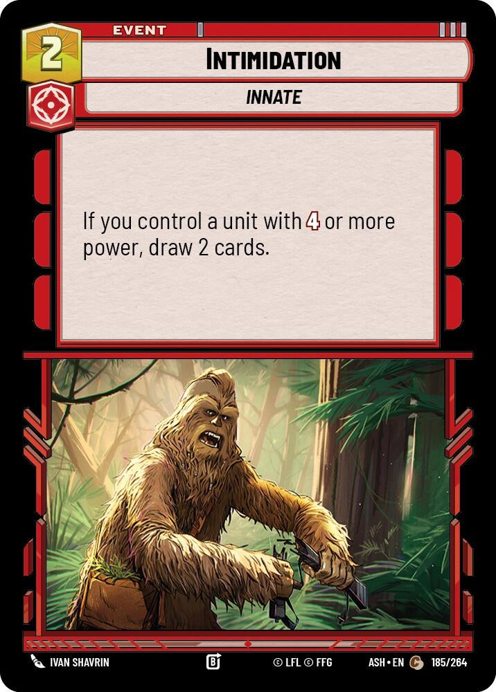 Image for Intimidation (185/264) (ASH) - Star Wars: Unlimited